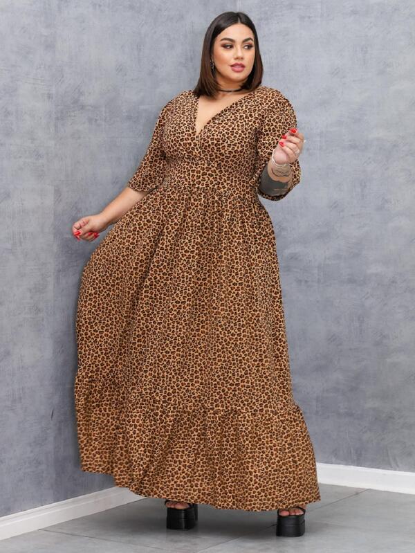 Vestido Longo Rodado Plus Size Saia Camada