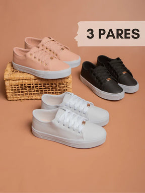 Kit 3 Pares de Tênis Feminino Donna