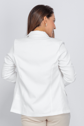 Blazer Detalhe Botão Leticia Branco