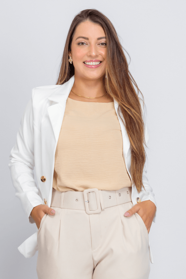 Blazer Detalhe Botão Leticia Branco