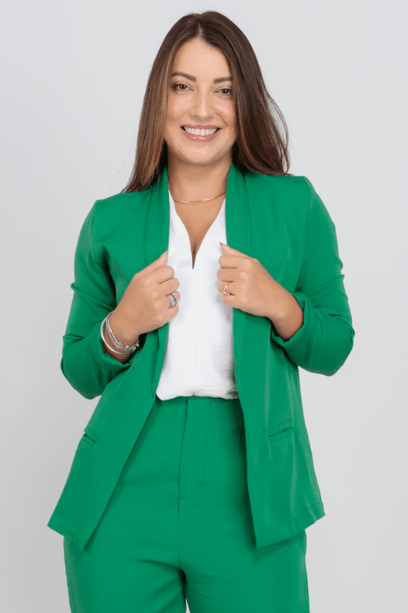 Blazer Liso Detalhe Manga Larissa Verde