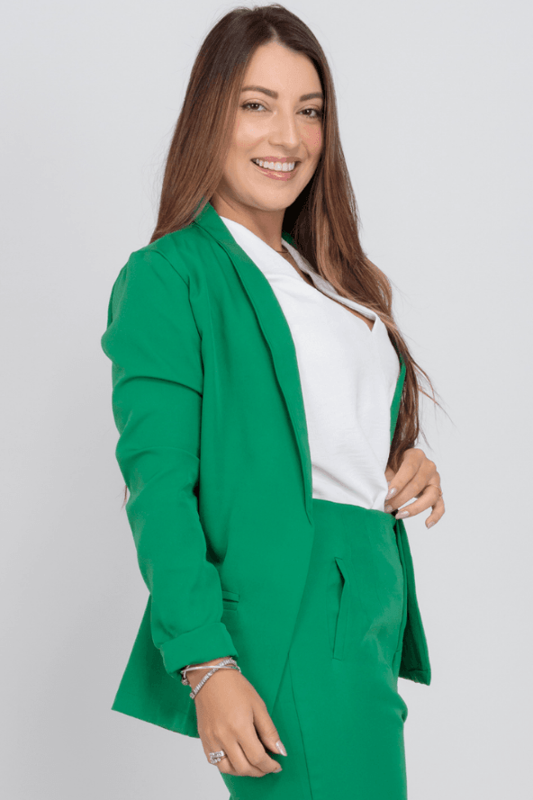 Blazer Liso Detalhe Manga Larissa Verde