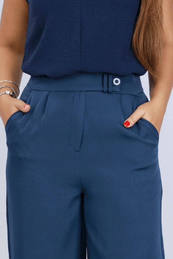 Calça Pantalona Alfaiataria Mariane Azul Marinho