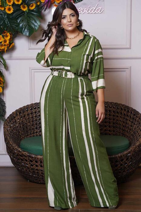 Conjunto Irene Camisa e Calça Pantalona