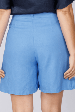 Shorts em Linho Liso Vera Azul Celeste